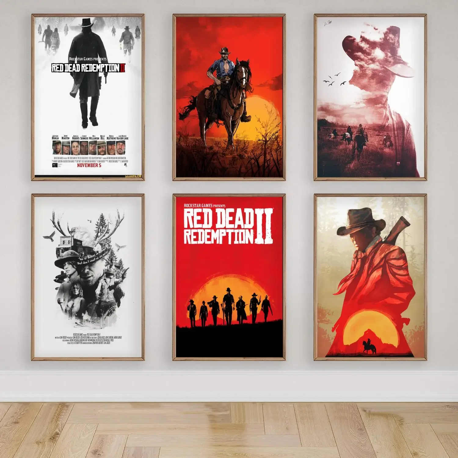 Póster artístico en lienzo de videojuegos red dead y arte de pared, impresión de imágenes, decoración moderna para dormitorio familiar, carteles