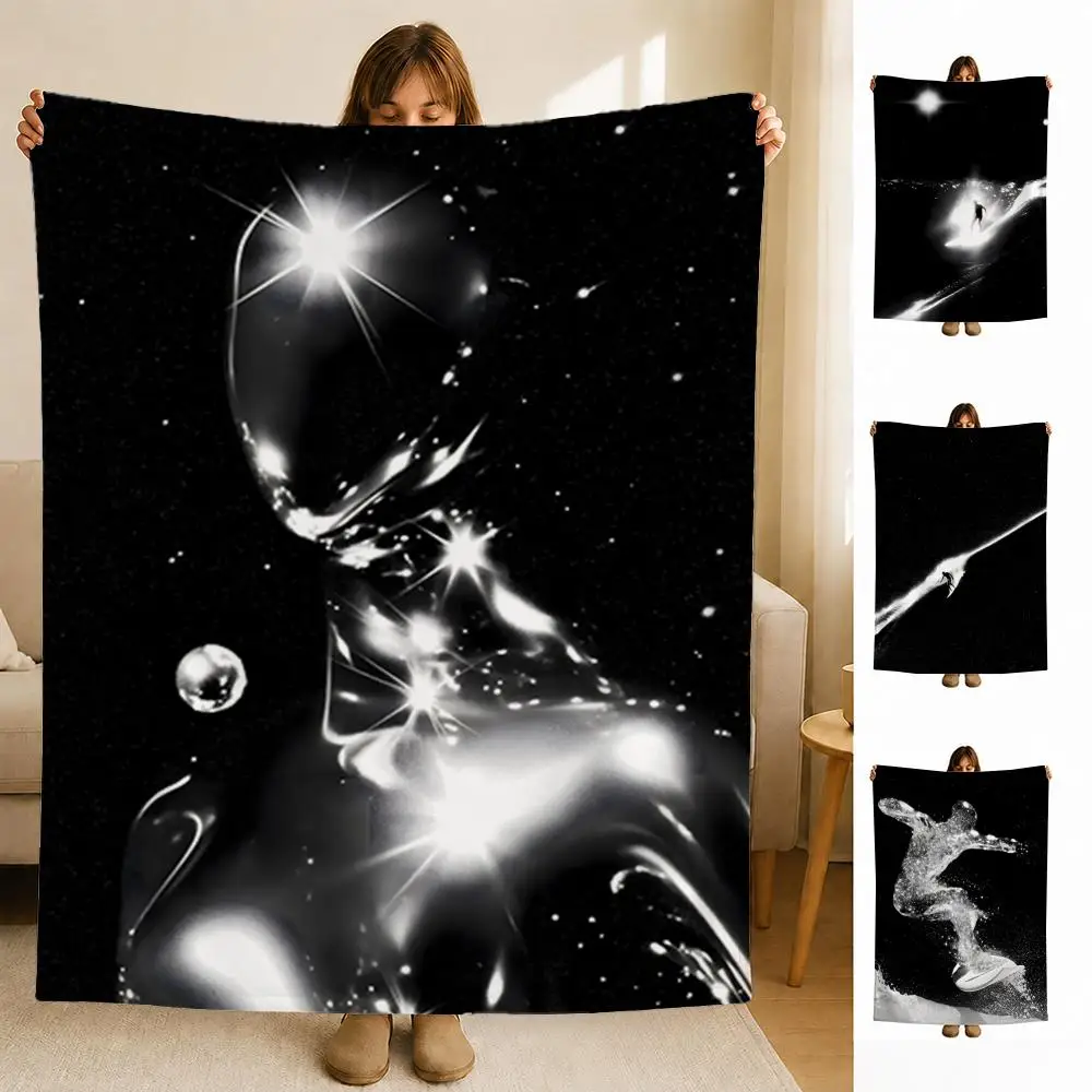 Couverture en flanelle douce Art & Design A-AI A-ART pour lit, chambre, canapé, pique-nique – Cadeau respirant et doux pour la peau
