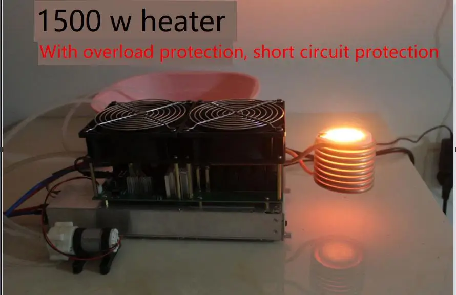 ZVS Low Pressure Induction Heating Machine Kit Heating Coil High Frequency Quenching Gold Melting Furnace Crucible Power Supply