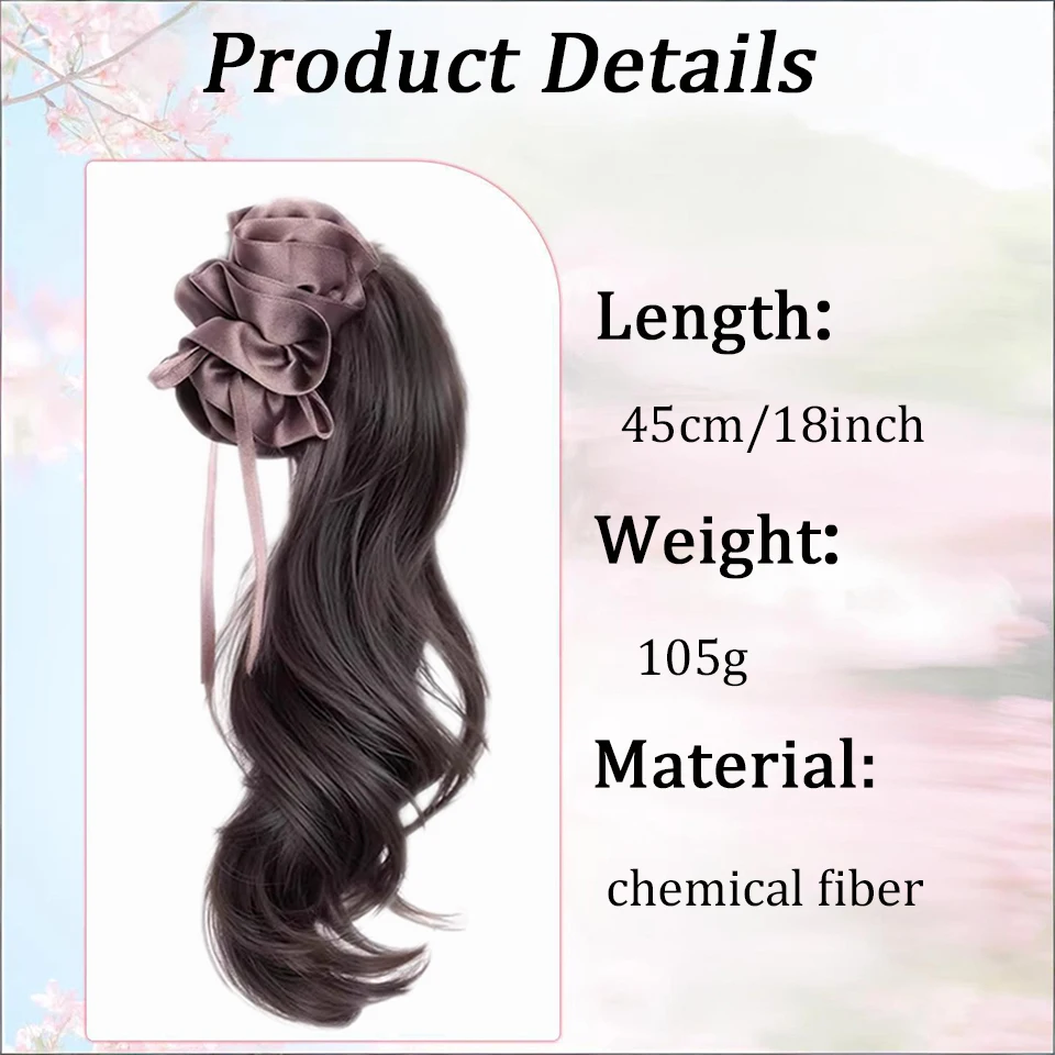 Synthetic Long Curly High Ponytail Fluffy Natural Ponytail Hair Extensions For Women Daily Party Cosplay Christmas Halloween
