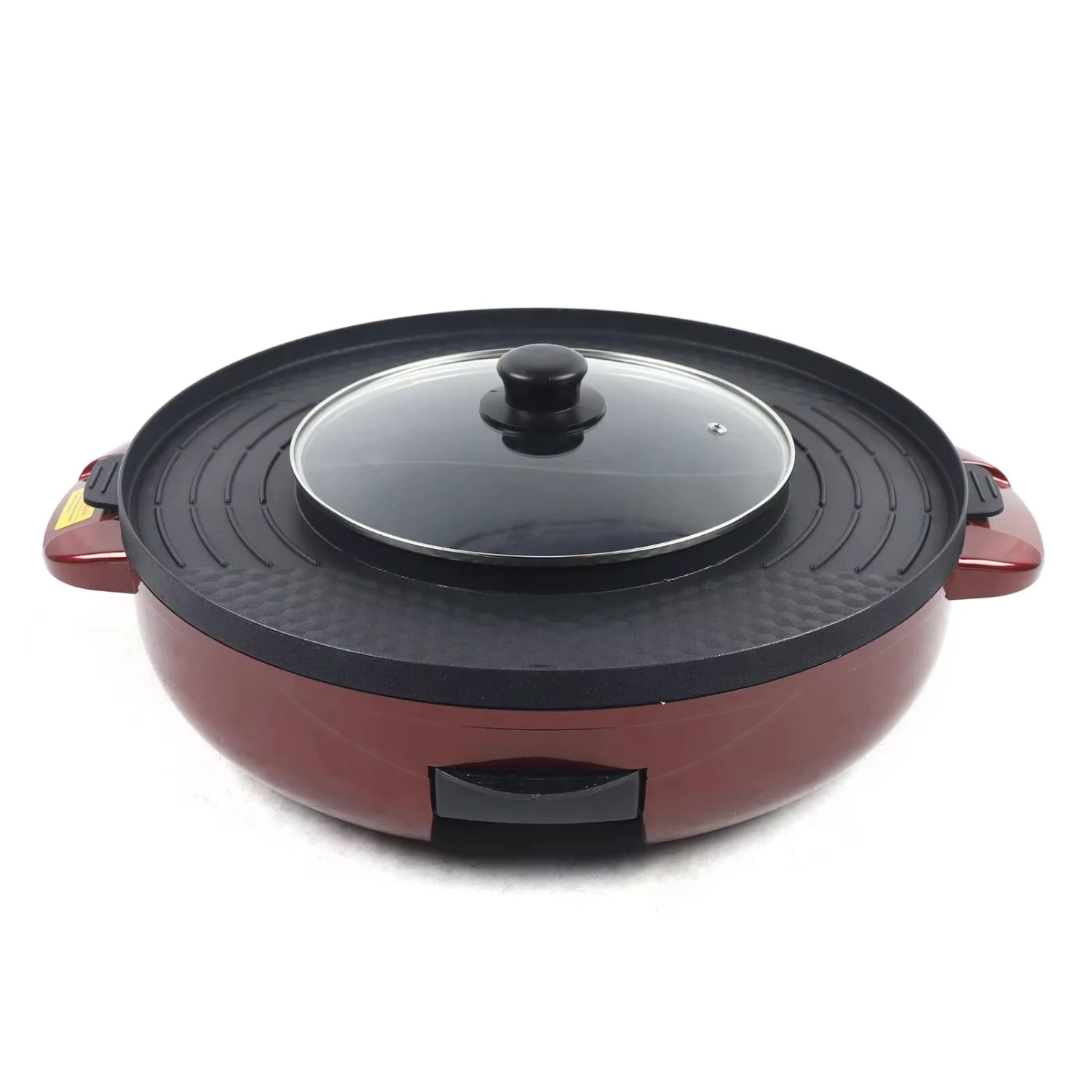 

New 2 in 1 2200W Smokeless Grill and Hot Pot BBQ Grill Soup Shabu Pot