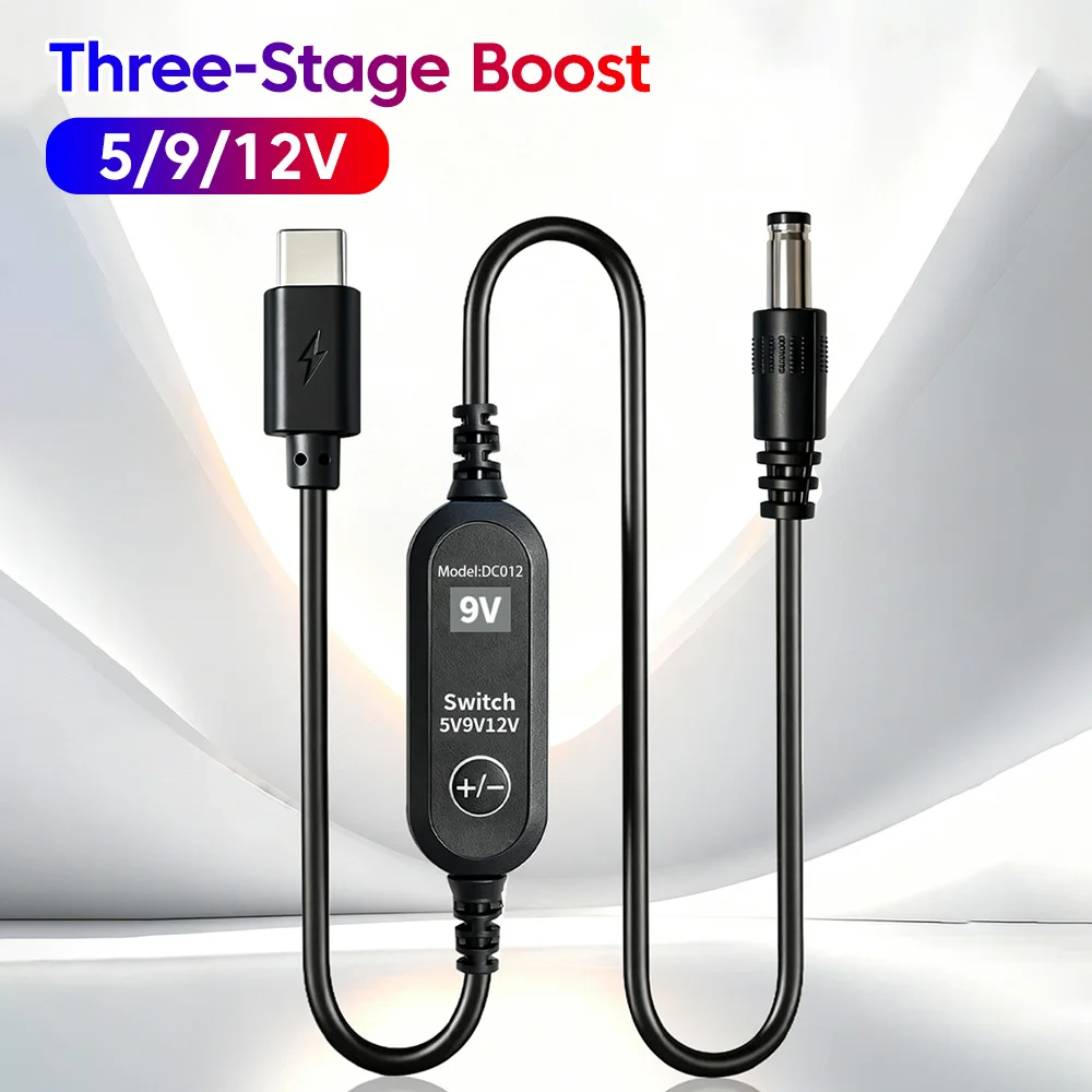 USB/Type C To DC Power Boost Cable 5V/9V/12V Boost Line 8/13 Adapters USB C To DC Jack Connector Fast Charging For Wifi Router