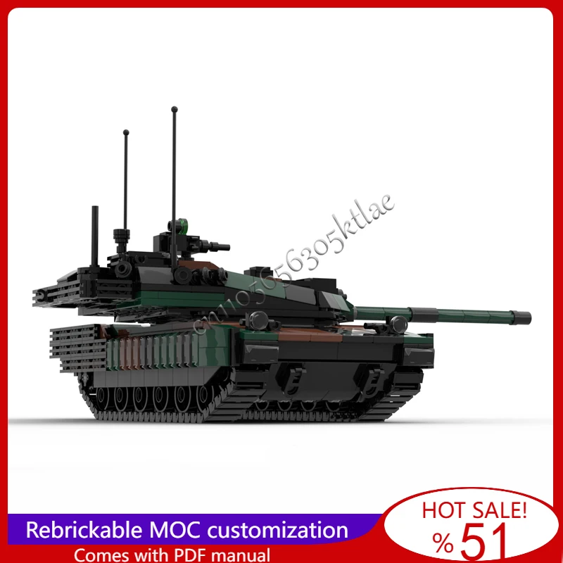 1031 Elementów MOC Personalizowany Model Czołgu Głównego Czwartej Generacji Serii Battle, Zrób To Sam, Edukacyjny, Kreatywny Zestaw Zabawek dla Dzieci, Prezent na Boże Narodzenie