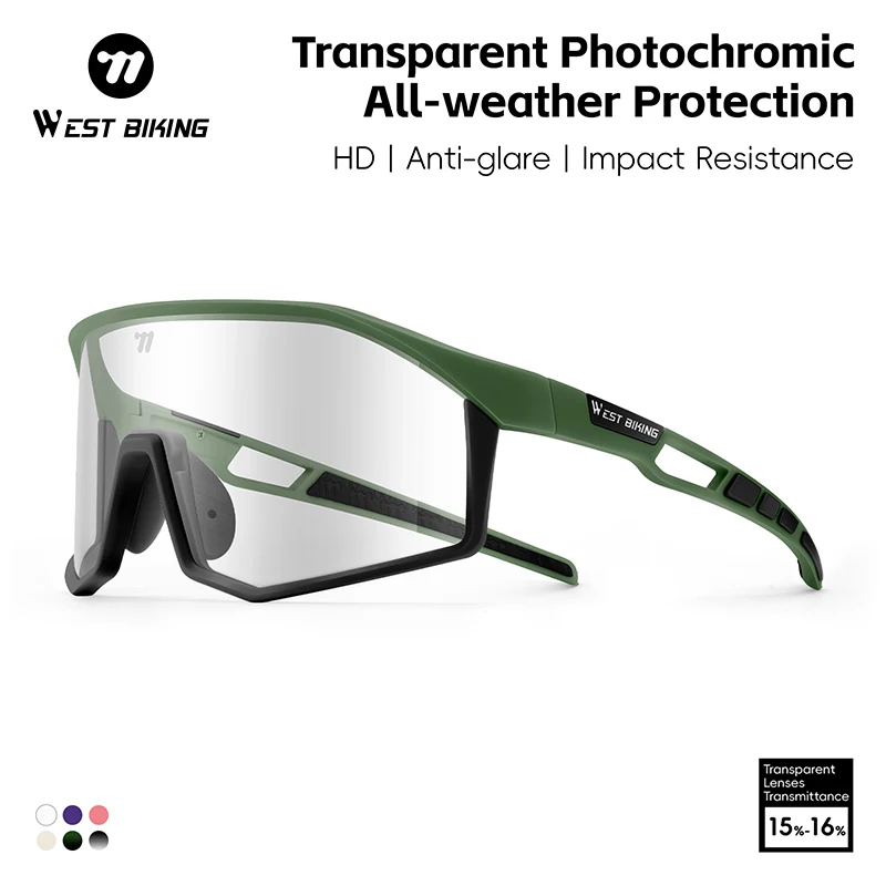 

Men's Fashion Photochromic Sports Glasses Women's Large Frame Outdoor Cycling Hiking Sunglasses Fishing Driving Glasses UV400