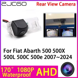 Zjcgo ahd 1080p Rückfahr kamera Nachtsicht wasserdicht für Fiat Abarth 2007 500x 500l 500c 500e 2024 ~