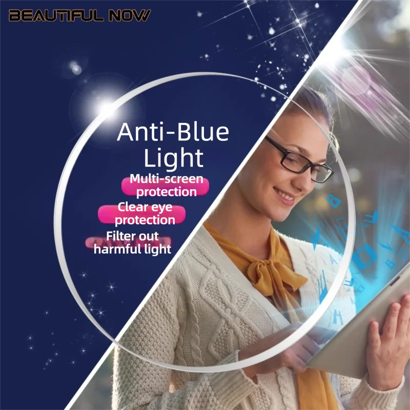 BEAUTIFUL NOW Index 1.56/1.61/1.67/1.74 Optical Lenses UV400 Prescription Anti-blue Light Lenses Photochromic Aspheric Lens
