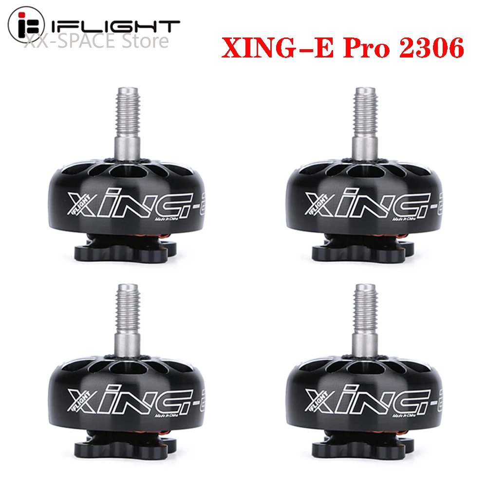 

IFlight XING-E Pro 2306 1700KV 6S бесщеточный двигатель 4 мм вал из титанового сплава совместимый с 5-6 дюймовым пропеллером для гоночного дрона RC FPV