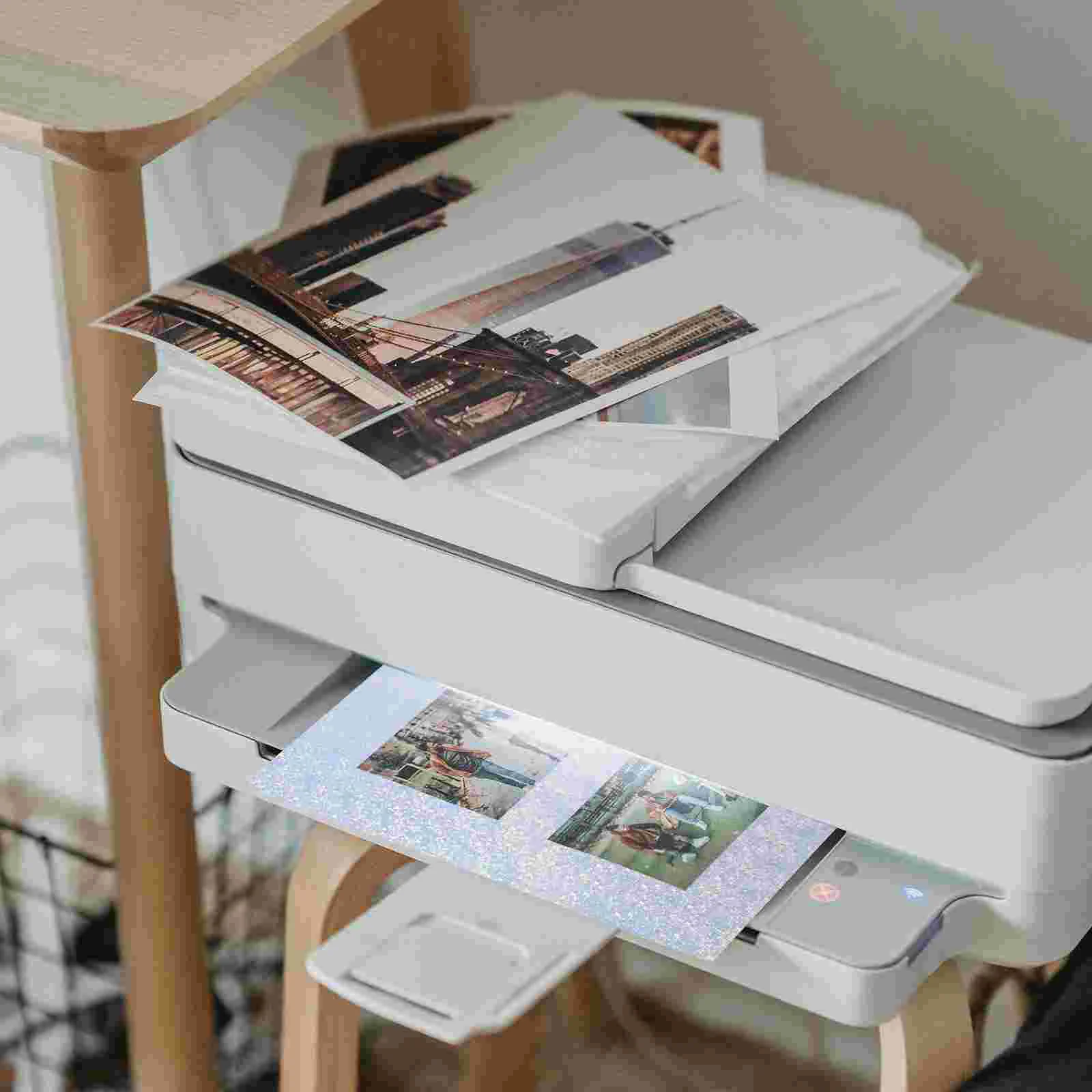 10 Pcs Rainbow Printing Paper Creative Photo Papers A4 Colorful Premium Printer Waterproof Diamond-grain