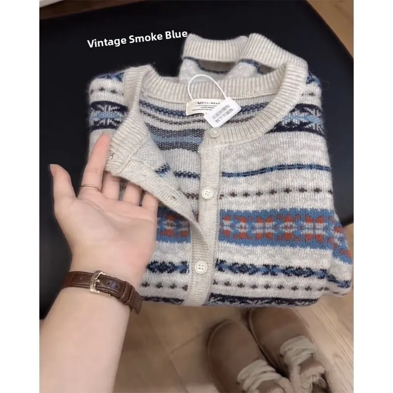 

Retro Loose Knitted Sweater Thi Long Sve round Ne Women's Sle Soft Top Autumn New Arrival Casual Comfortable Fit