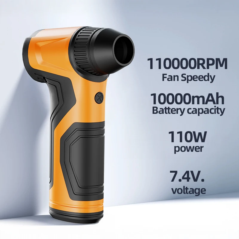 110000RPM Air Duster Turbo Jet Fan Electric Air Adjustable 10000mAh Violent Blower Rechargeable Hand Fan