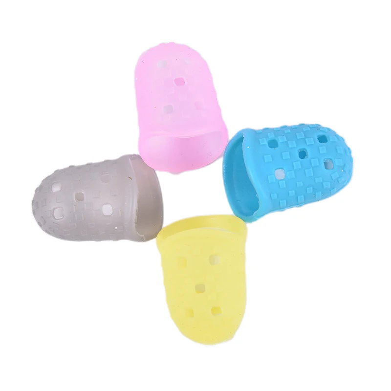 10pcs Silicone Guitar Thumb Finger Picks Protector Plectrum Fingertip thimble Finger Guard safety protect caps 4 Colors