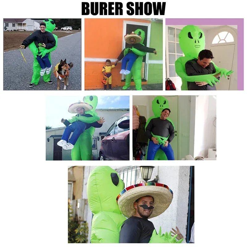 ♥ 2025 New ET-Aliens Inflatable Costume Scary Monster Cosplay For Adult Kids Thanksgiving Christmas Party Festival Stage ★☆ly99