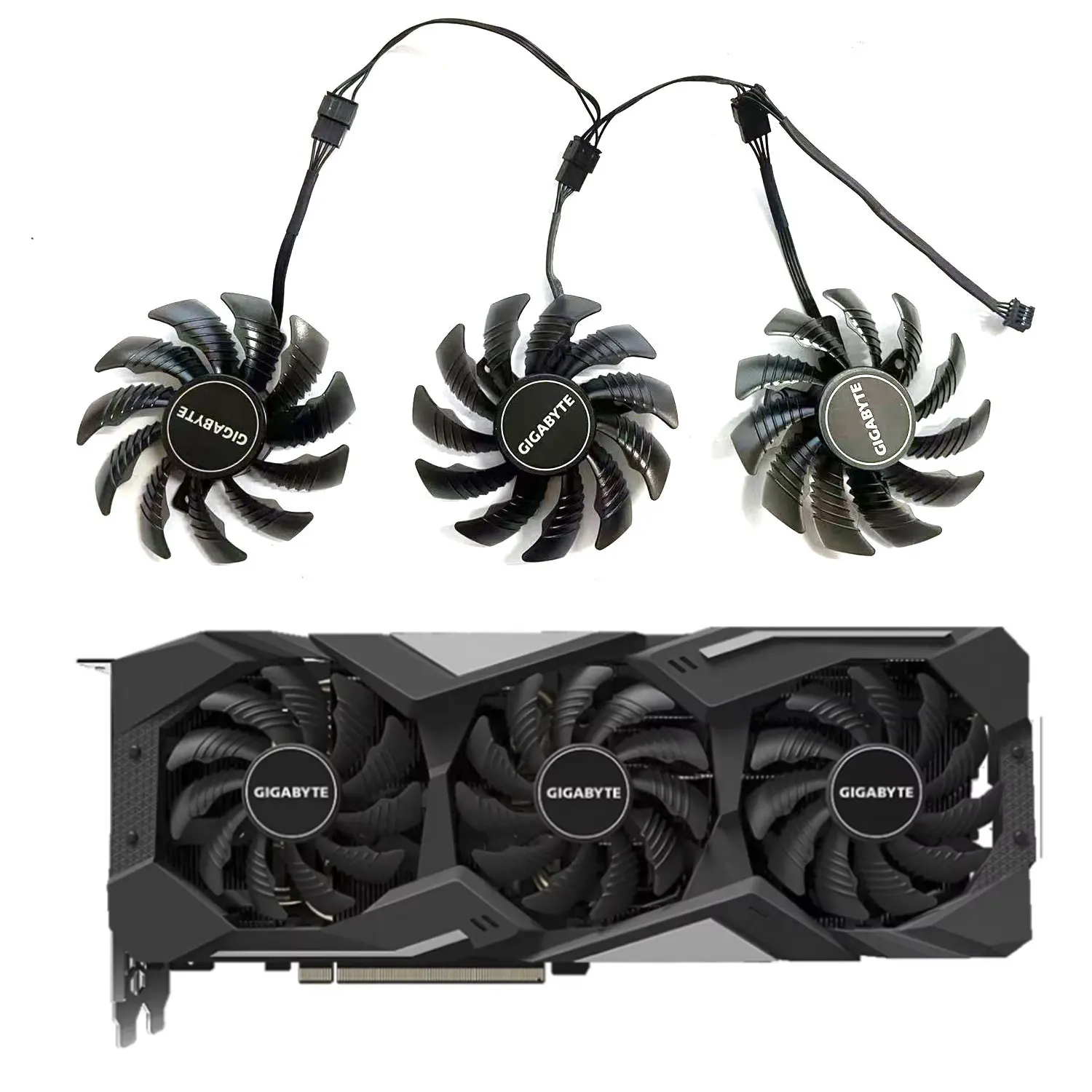 

New 78MM PLD08010S12HH Cooler Fan Replacement For Gigabyte Radeon RX 5500 5600 5700 XT Graphics Video Card Cooling T128010SU