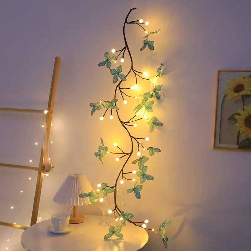 Willow Vine Light with Butterfly Wall Decoration Vine Lights 8 Light Modes USB with RC for Indoor Home Wall Decoration