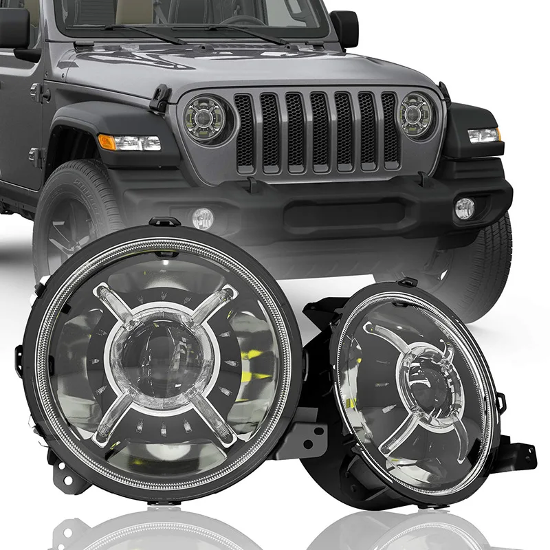 

Одобренные DOT светодиодные фары для 2018 + Jeep Wrangler Jl аксессуары галогенные огни для Jeep JL Rubicon 2020 Jeep Gladiator JT запчасти