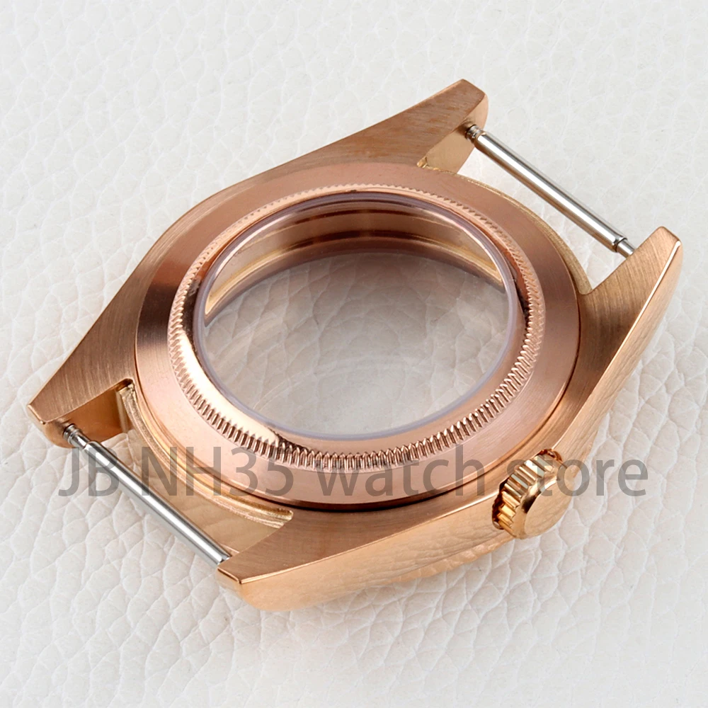 NH35 Rose Gold/Black PVD Watch Case 36mm/39mm Sapphire Glass Waterpoof Stainless steel Watch Accessories for NH35 NH36 Movement