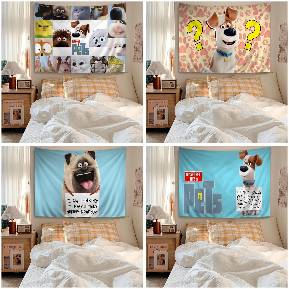 

THE S-SECRET L-LIFE OF PETS Tapestry Anime Tapestry Hanging Tarot Hippie Wall Rugs Dorm Wall Hanging Sheets