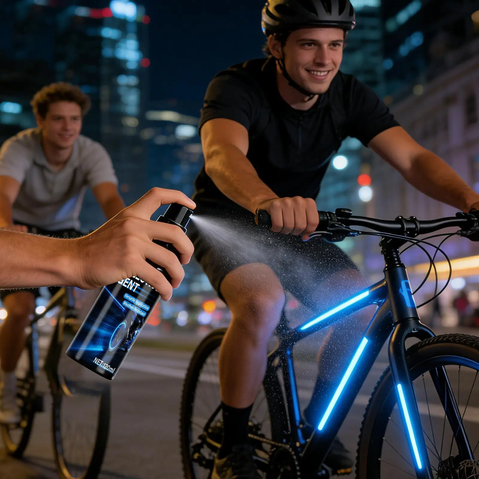 120ml Reflective Glow Spray Paint Glitter Luminous Warning Signs for Clothes Car Bike Outdoor Night Riding Running Night Spray - view 5