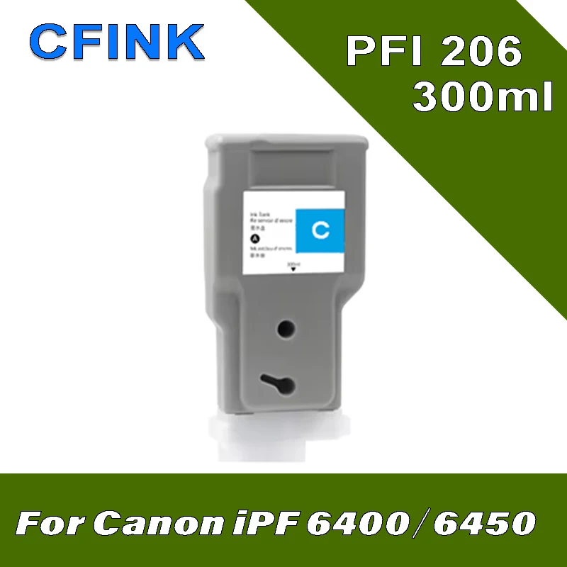 PFI 206 Compatible with PFI-206 Ink Cartridge with Dye Ink for Canon IPF6400 IPF6400S IPF6450 IPF6400SE 300ml 12 Colors/Game
