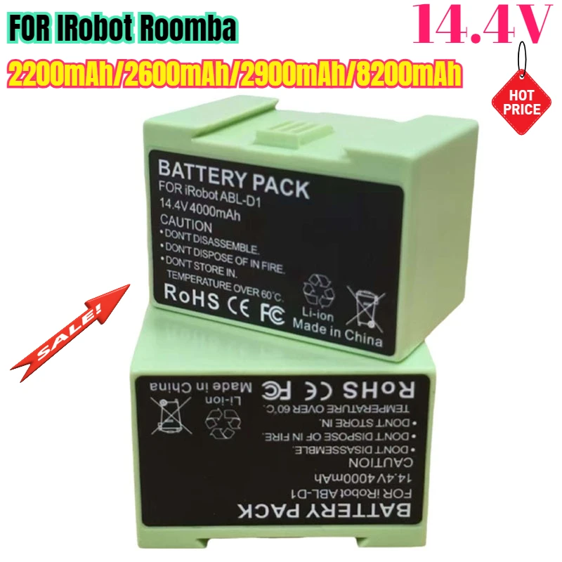 

14.4V 2200-3200mAh I7 Battery Replacement for IRobot Roomba E and I Series I7+ E5 7150 7550 I3 3150 I3+ 3550 I4 4150 I4+ 4624864