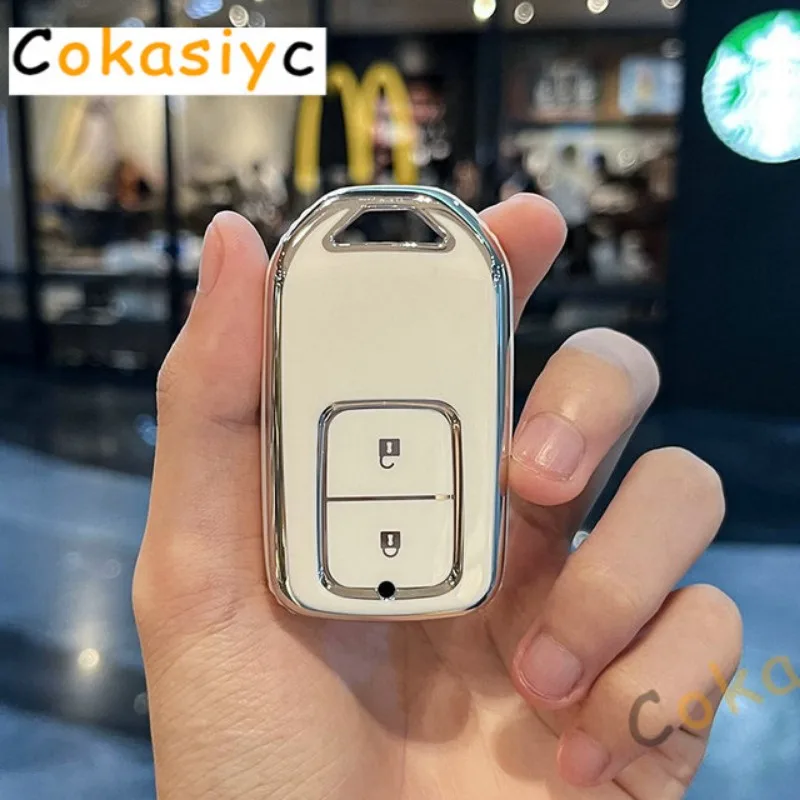 TPU Car smart Key Case Cover Fob Keychain For Honda CRV CR-V Fit Civic Accord HR-V HRV City Odyssey XR-V Shell Holder Protector