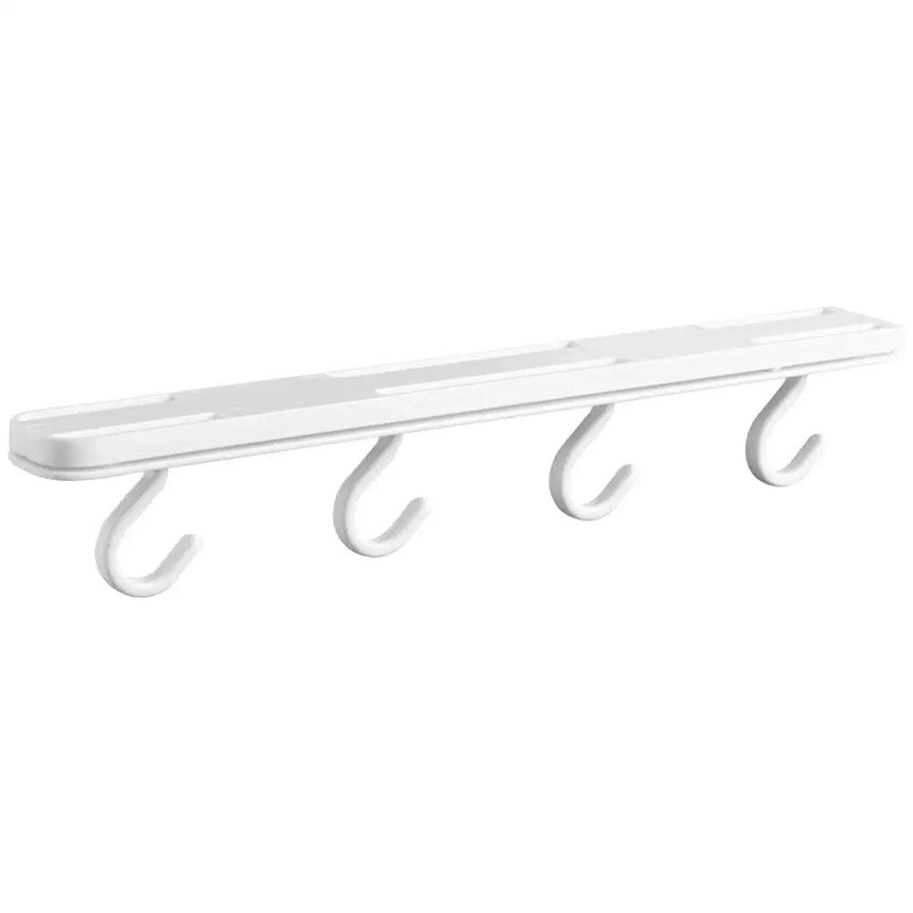 

Sliding Hooks No Punching White Kitchen Hanger Mug Holder Utensil Organizer Space Saving Storage Solution Easy Install