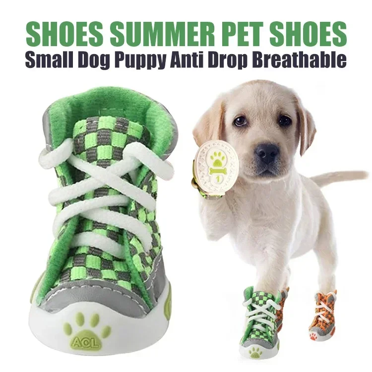 Dog  Teddy Bears Soft Sole Shoes Small Dog Puppy Anti Drop Breathable Shoes Set of 4 Summer Pet  Dogs Shoes