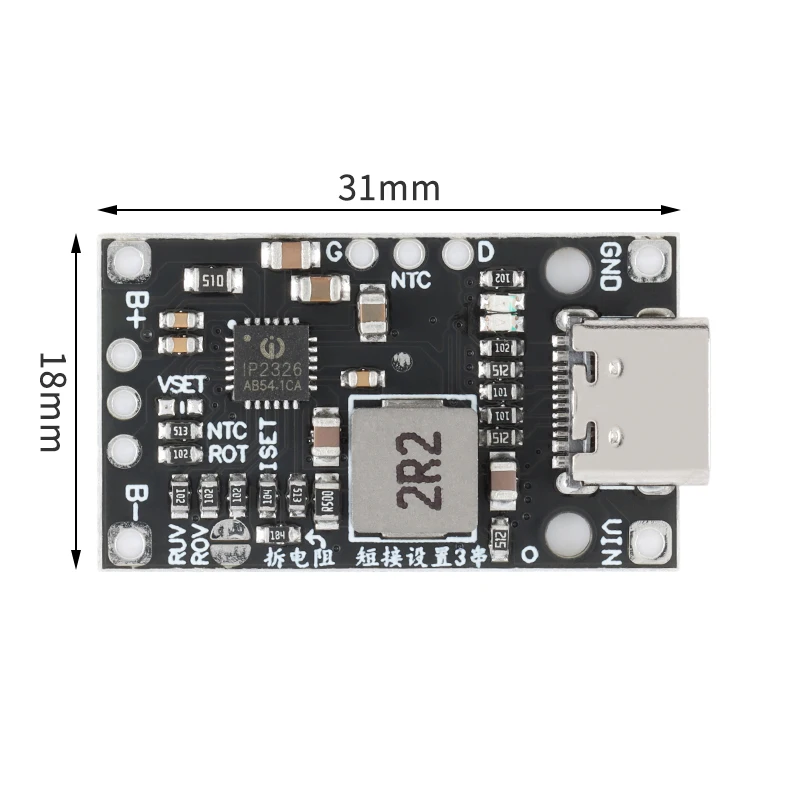 2S 3S Type-C USB BMS 15W 8.4V 12.6V 1.5A Moduł zwiększający ładowanie baterii litowej ze zrównoważonym wsparciem Szybkie ładowanie ze wskaźnikiem