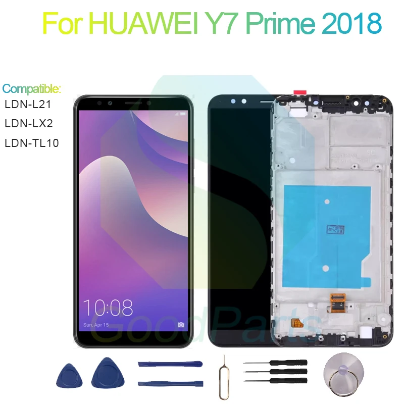 For HUAWEI Y7 Prime 2018 Screen Display Replacement 1440*720 LDN-L21/LX2/TL10 Y7 Prime 2018 LCD Touch Digitizer Assembly