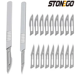 STONEGO Carbon Steel Surgical Scalpel Blades + Handle Scalpel DIY Cutting Tool PCB Repair Animal Surgical Knife Dropshipping