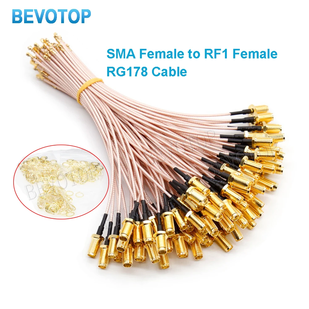 10PCS/LOT RP-SMA/SMA Female to uFL/IPX-1 Female RG178Cable Connector RF Coax Pigtail Antenna Extension Cable RG178 SMA Cable