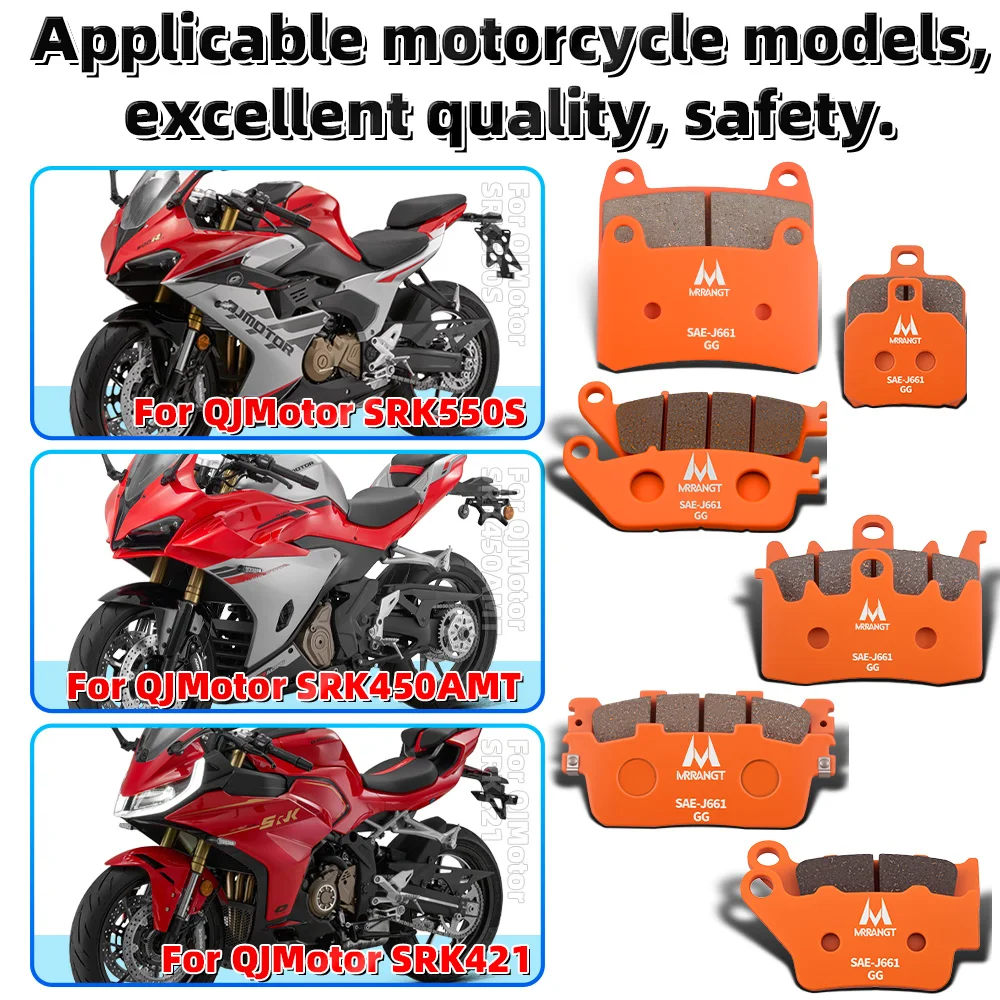 

MRRANGT Low Noise Ceramic Brake Pads Set Fit For QJMotor SRK550S 550 SRK450 450AMT 421 400 Motorcycle Parts