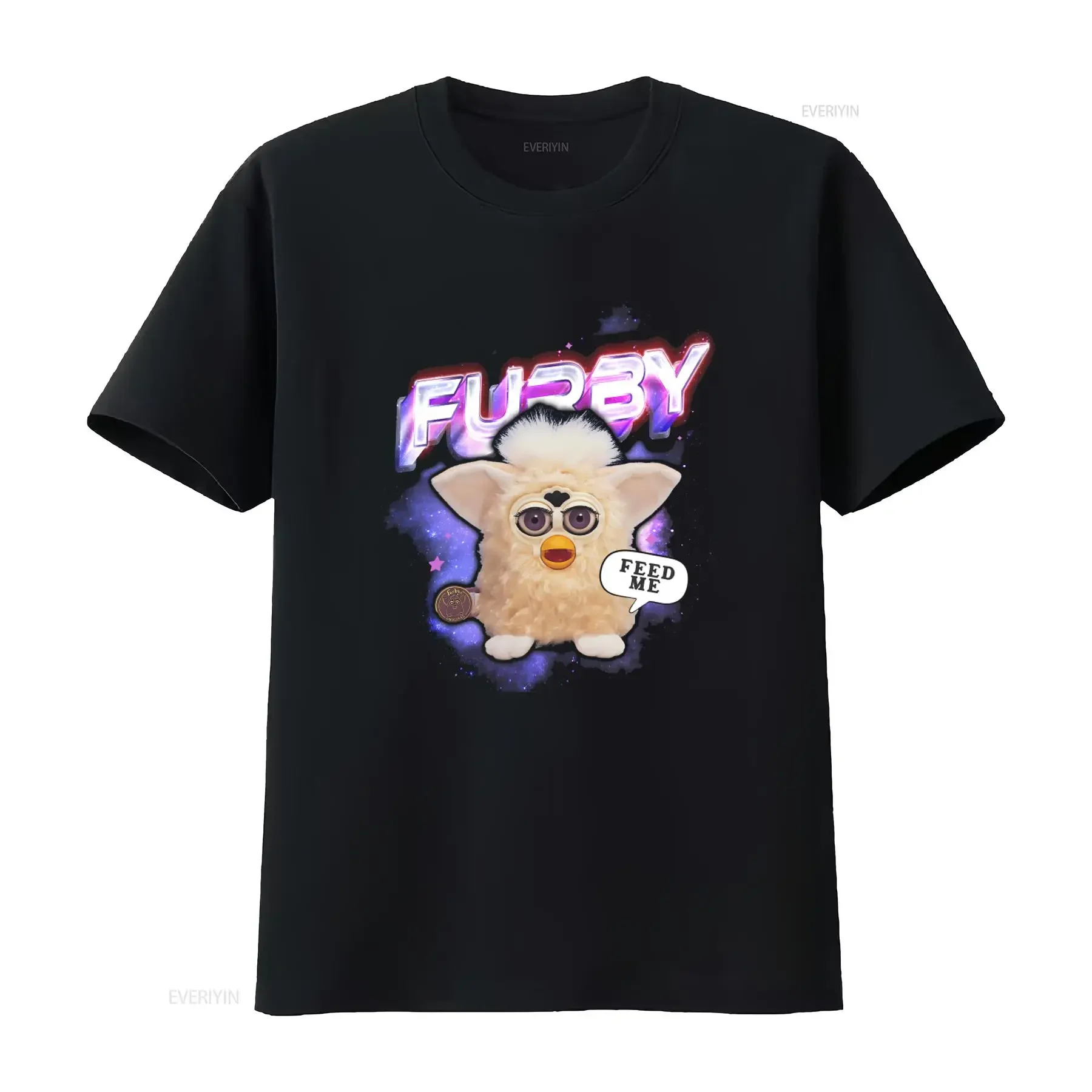 FURBY Vintage T Shirt Homage Fan Retro 90s with Feed Me Design vintage Washed Versatile Stretched Unisex designer clothes