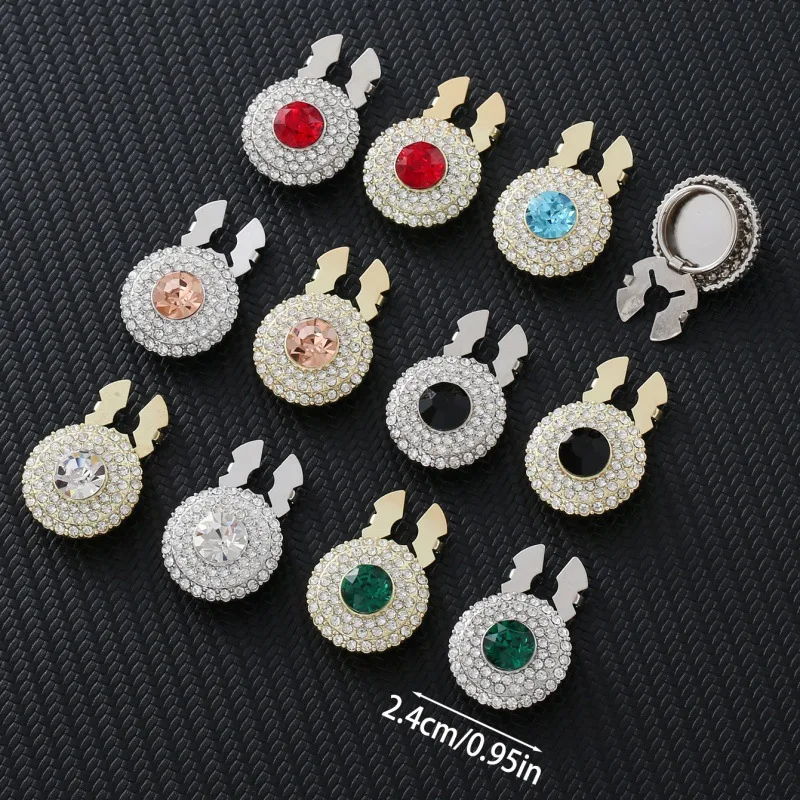 1 قطعة أزرار أكمام زهرة حجر الراين فريد زر مجوهرات أنيقة زر يغطي للرجال النساء فساتين راقية اكسسوارات الديكور #1