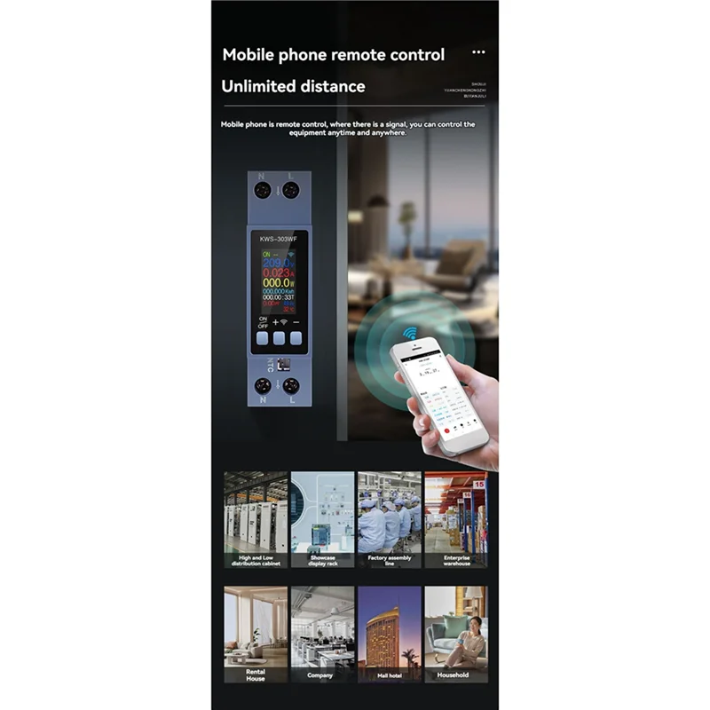 【 Jetzt kaufen】 5X TUYA WIFI Energiezähler DIN-Schienenmontage Digitales Voltmeter Amperemeter Wattmeter AC 100-290V Kwh Leistungsmesser Fernbedienung