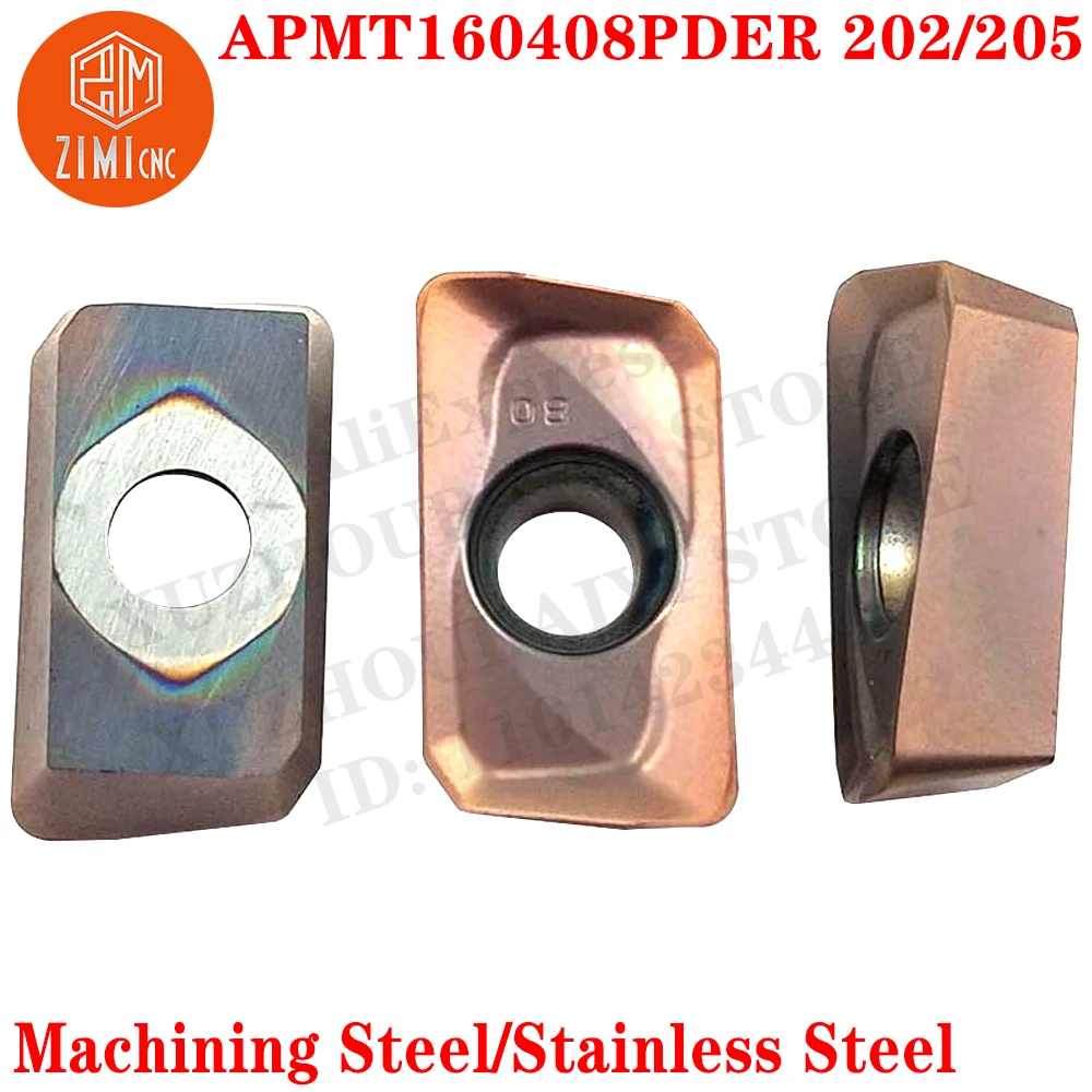 APMT160408PDER 202 APMT160408PDER 205 إدراجات طحن كربيد تحول إدراج APMT 160408 PDER APMT1604 APMT 1604 PDER CNC مخرطة أداة قطع الطحن المفهرسة