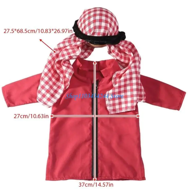 ثوب طويل مريح وإغلاق سلس وعمامة مربعة لحديثي الولادة