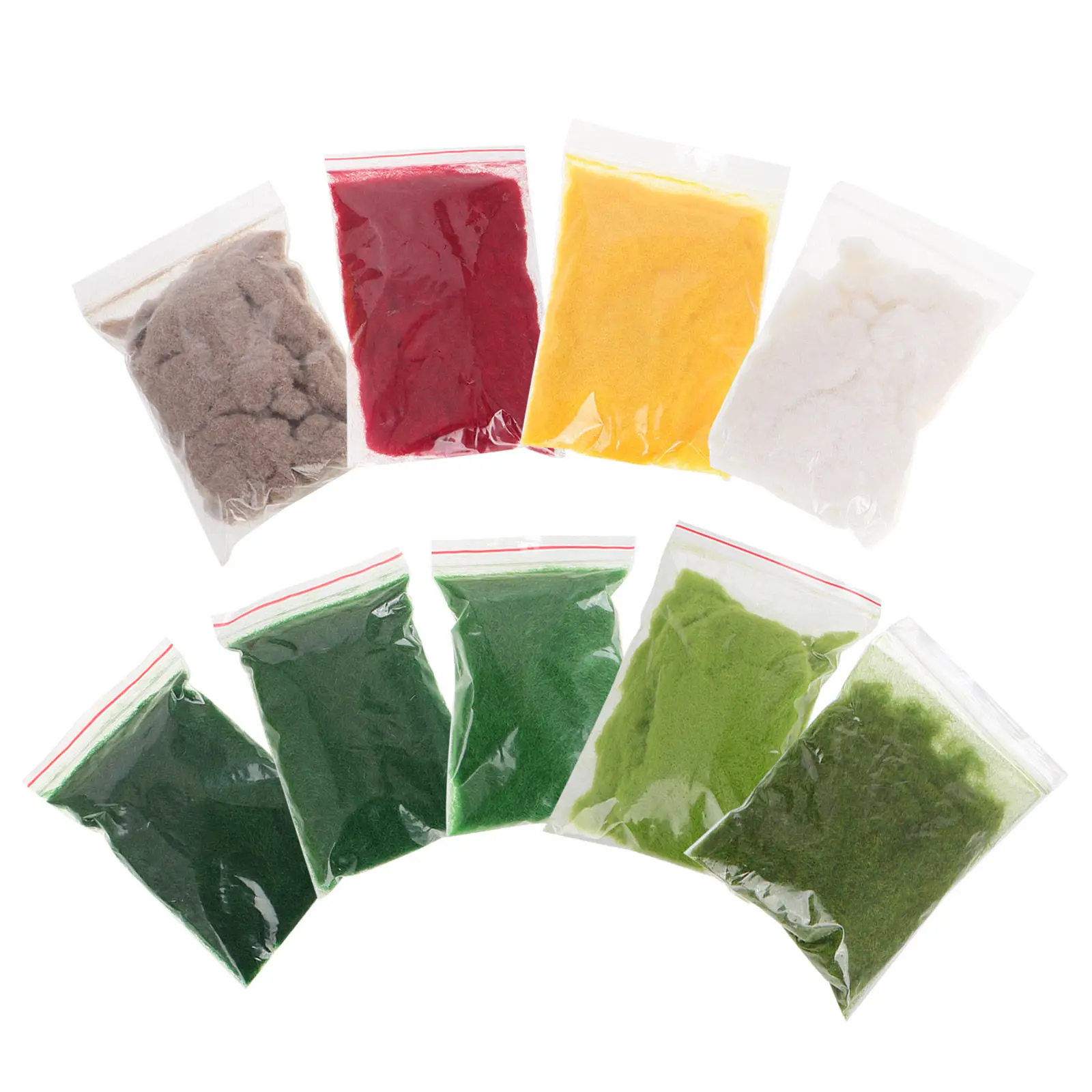 9Pcs Sand Table Scene Materials DIY Static Grass Powder Realistic Miniature Scenery for Railroad Layouts Dioramas Basing