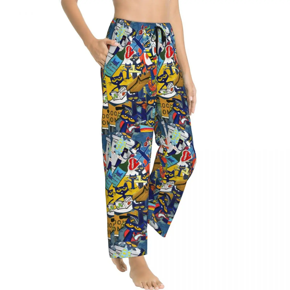Lady's Pyjama Pants Cool Kitten Pete The Cat Loungewear pants Comfy Sleep Bottoms Dorm