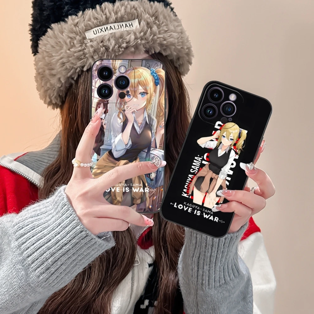 Kaguya Sama Hayasaka Mobile Phone Case for iPhone 15 14 13 12 11 X XR XS 8 7 Pro Max Plus Mini Black Soft Phone Cover Shell