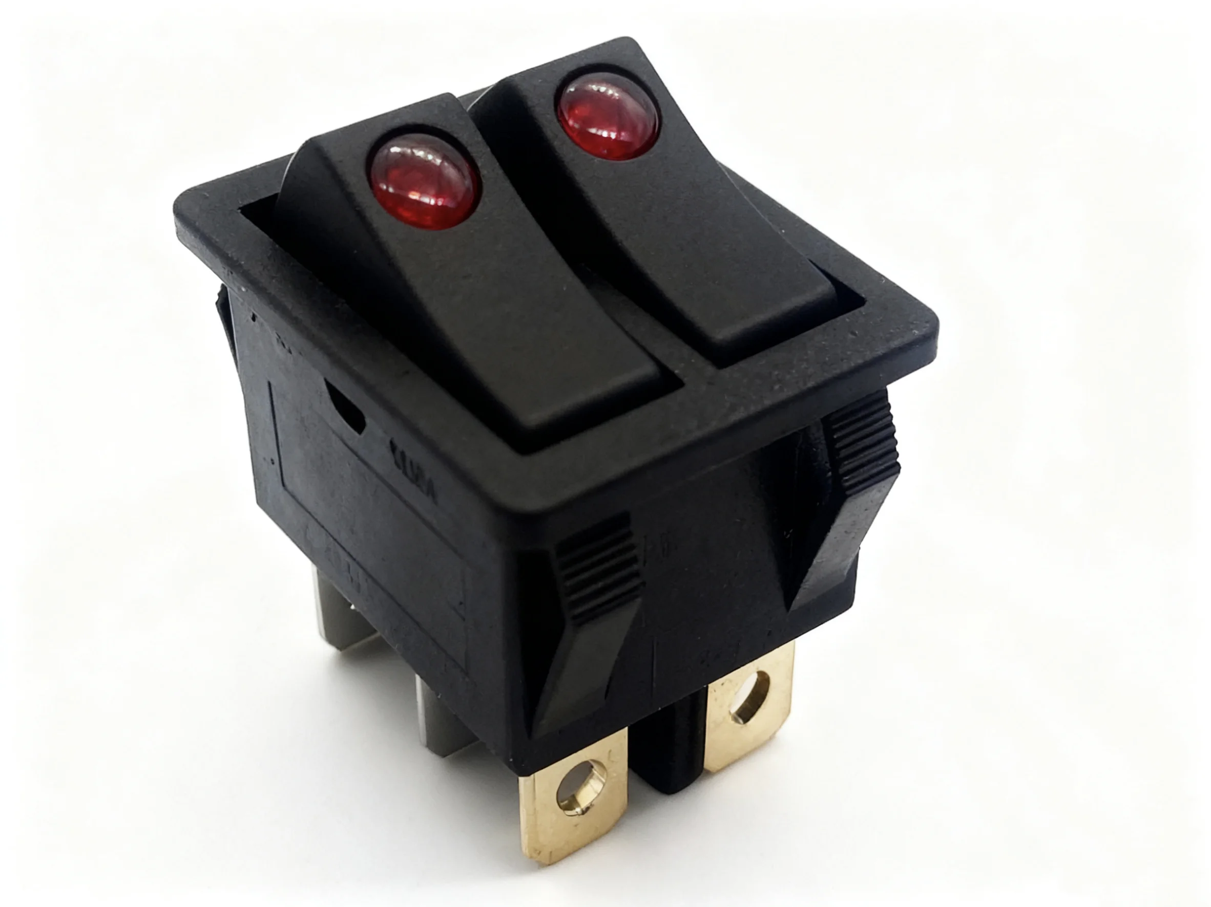 5PCS KCD3 Double Rocker Switch ON-OFF Position 6Pins Electrical Equipment with Light Power Switch 16A 250V AC Cat EYE LIGHT - view 2