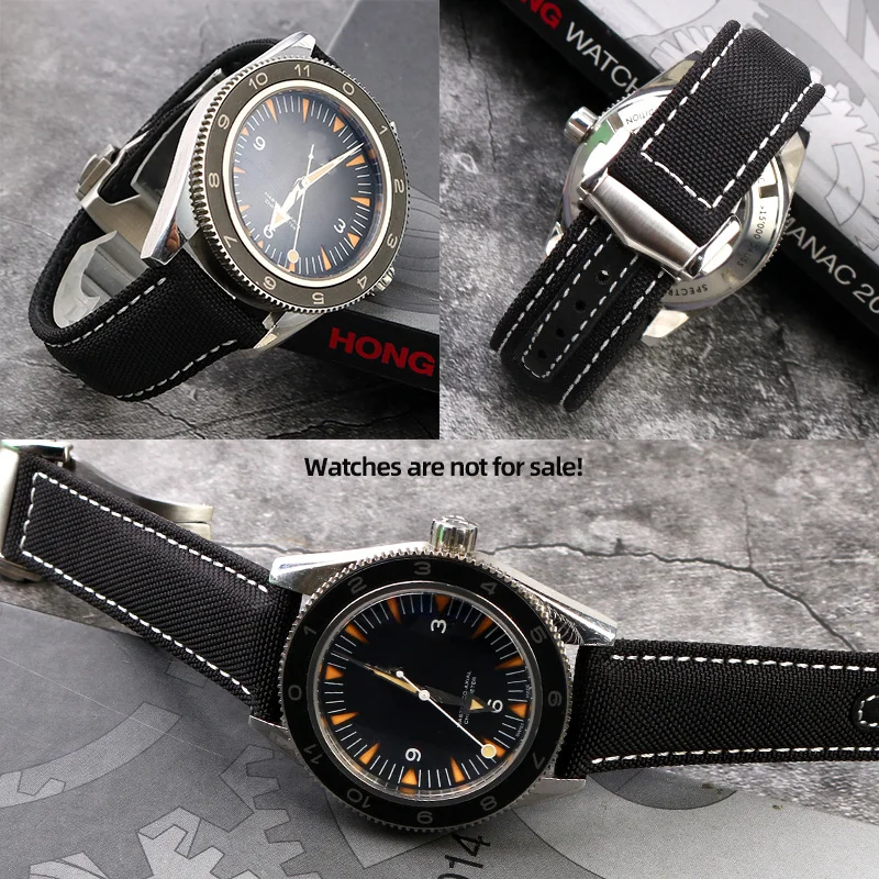 Waterproof  Sweat-proof Nylon Strap For Omega New Seamaster  Speedmaster AT150 Watchband 19mm 20mm Folding Buckle Men Bracelet