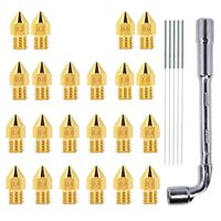 MK8 Nozzles 22 pcs 3D Printer Brass Nozzles 0.2mm, 0.4mm,0.6mm, 0.8mm, 1.0mm CR-10 Nozzle with DIY Tools