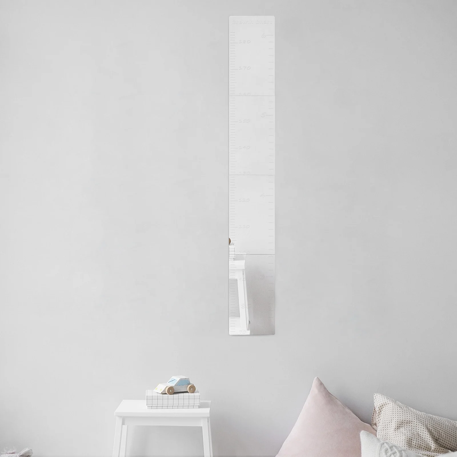 

Height Measurement Stickers Kids Growth Chart Wall Silver Toddler Ruler Home Decor Acrylic Easy Clean Practical Gifts