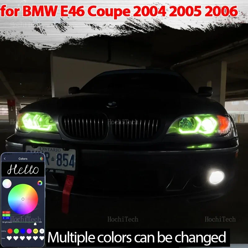 

M4 style LED Angel Eyes Kit Ring RGB colors APP control Headlight Lamps For BMW E46 Coupe Cabrio Convertible facelift 2004-2006