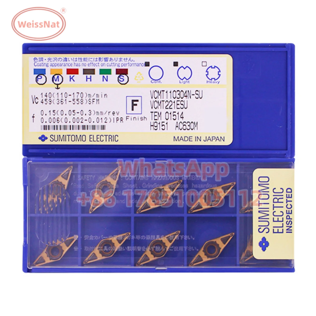

SUMITOMO VCMT110302N VCMT110304N VCMT160404N VCMT160408N AC630M AC830P Carbide Insert VCMT Inserts