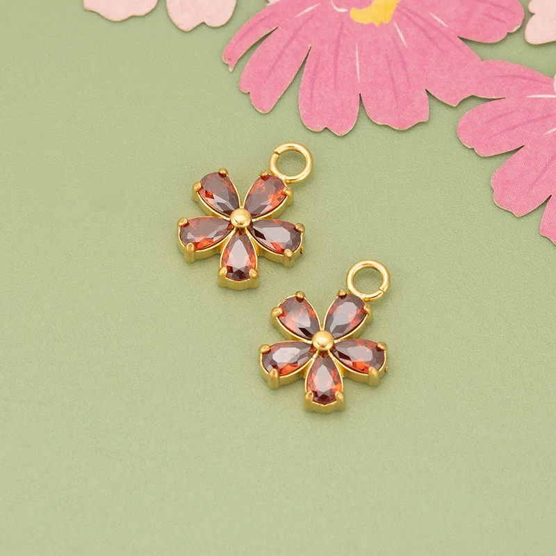 assoonas, 4 Stück/Set, MI70, wasserdichte Schmuckaccessoires, 316L-Edelstahl, Zirkonia, Anhänger, Schmuckzubehör, DIY-Anhänger – Detail 11