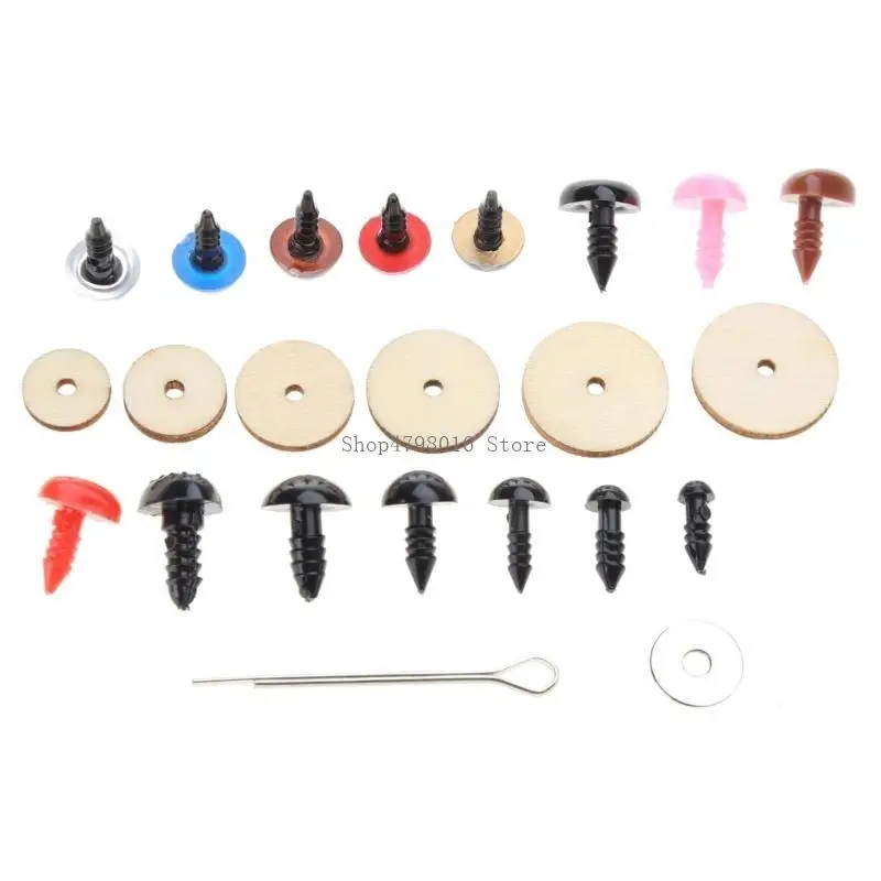  748PCS Animals Eyeballs Noses Safety Rotatable Wooden Joint Making Craft Sewing Prank Props Decorating