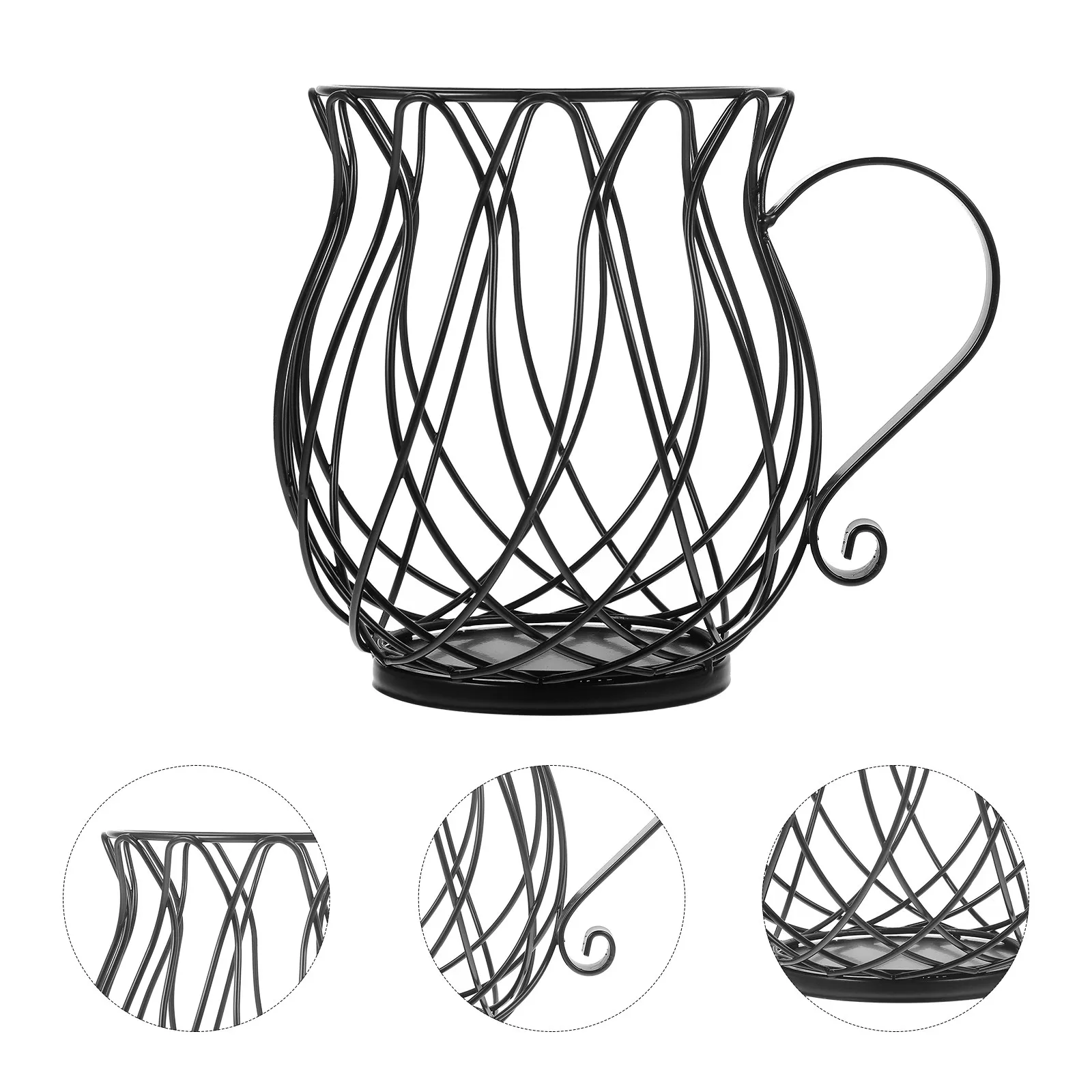 

Iron Coffee Basket Holder Storage Organizer for Kitchen Office Cafe Desktop Coffee Capsules Display Container Multi Purpose