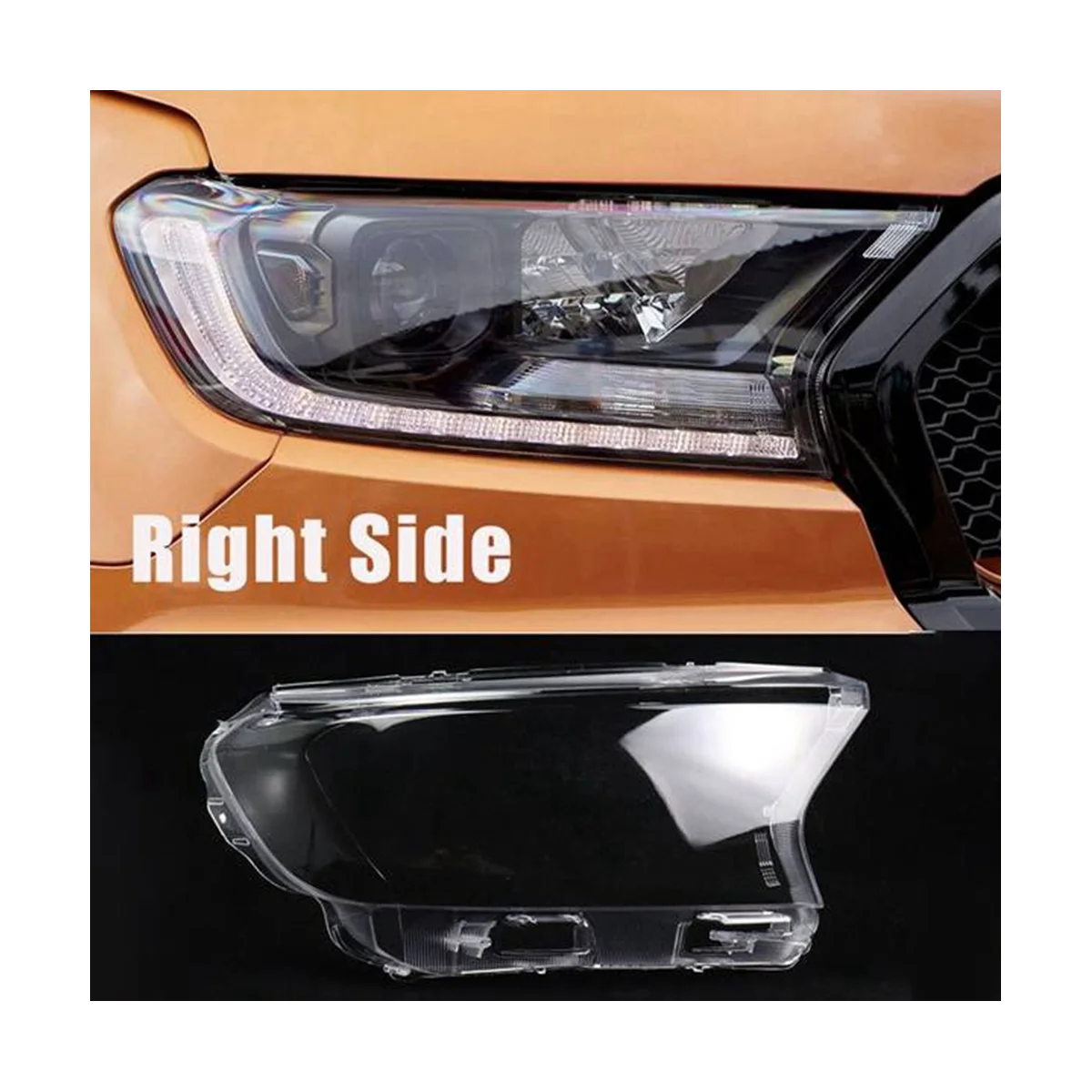 Right Side Headlight Lampshade Headlight Housing Automobile for Ford RANGER Roadrunner Everest Endeavour 2016-2020